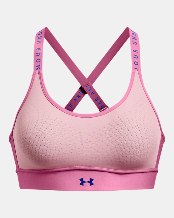 Damen UA Infinity Mid Sport-BH, Pink, pdpMainDesktop image number 10